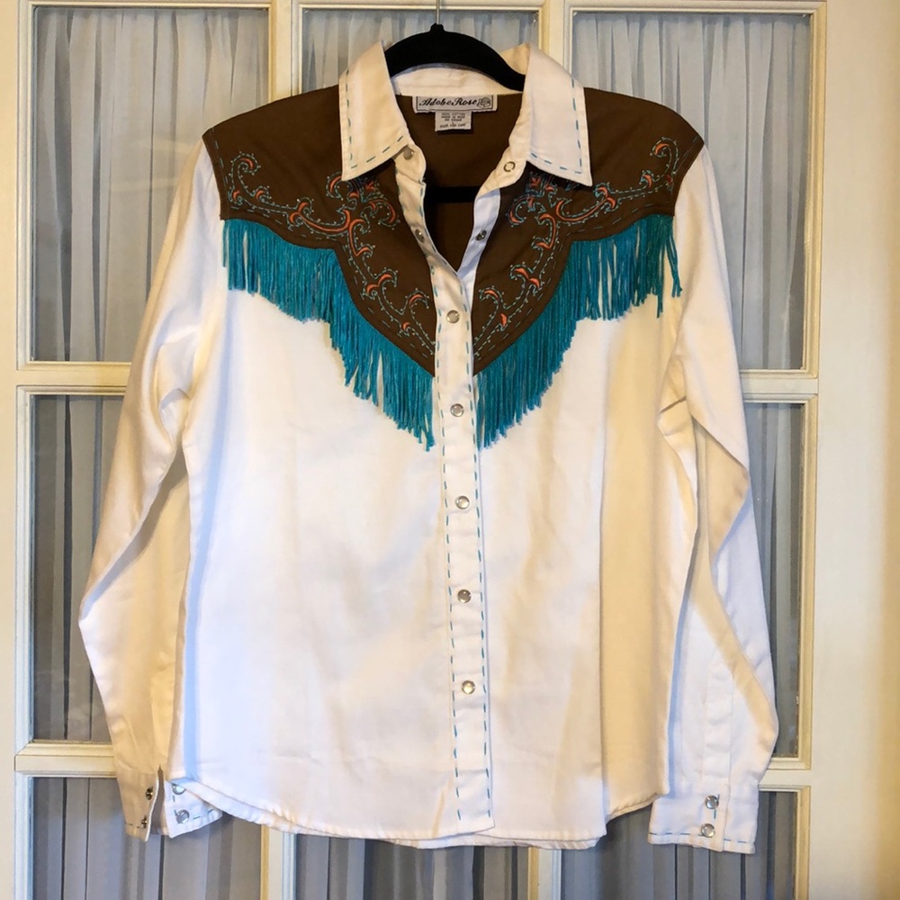 NWOT Adobe Rose Long Sleeved Western Shirt - SZ L